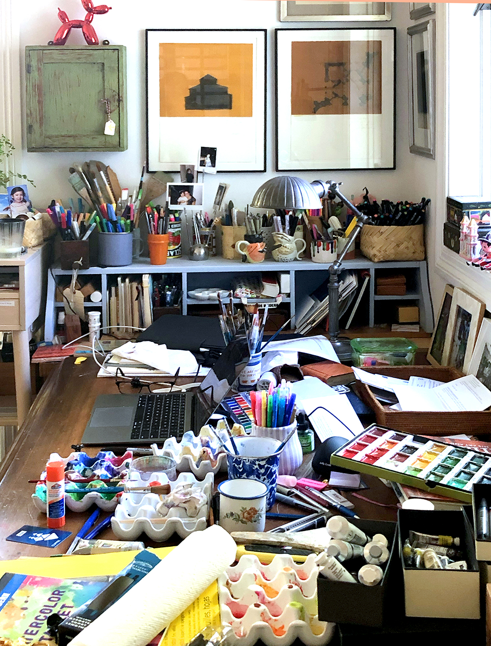 Ana's home workspace